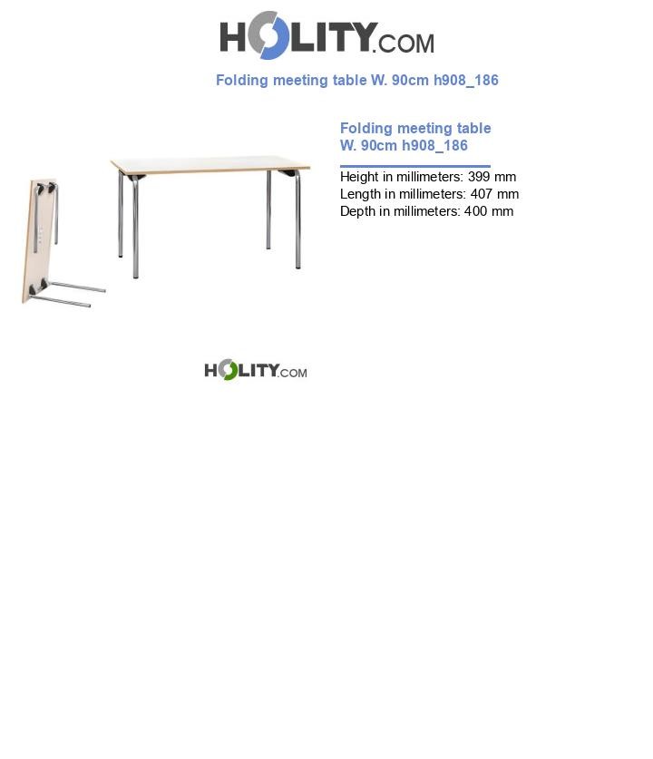Folding meeting table W. 90cm h908_186