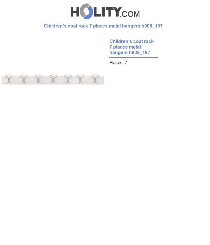 Children’s coat rack 7 places metal hangers h908_197