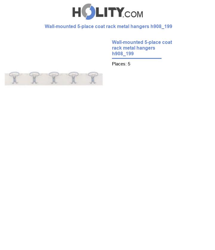 Wall-mounted 5-place coat rack metal hangers h908_199