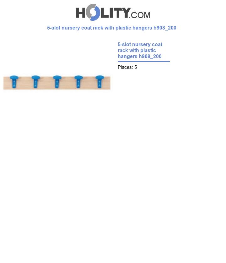 5-slot nursery coat rack with plastic hangers h908_200