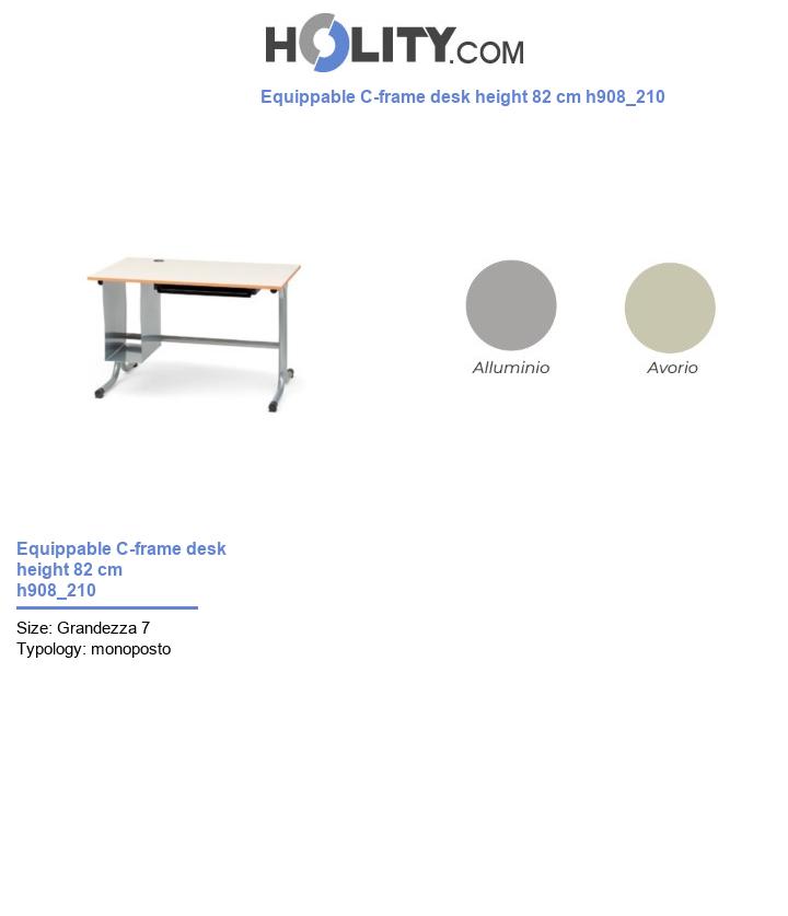 Equippable C-frame desk height 82 cm h908_210