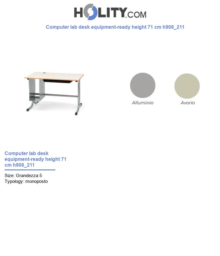 Computer lab desk equipment-ready height 71 cm h908_211