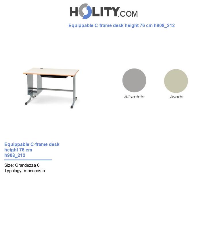 Equippable C-frame desk height 76 cm h908_212