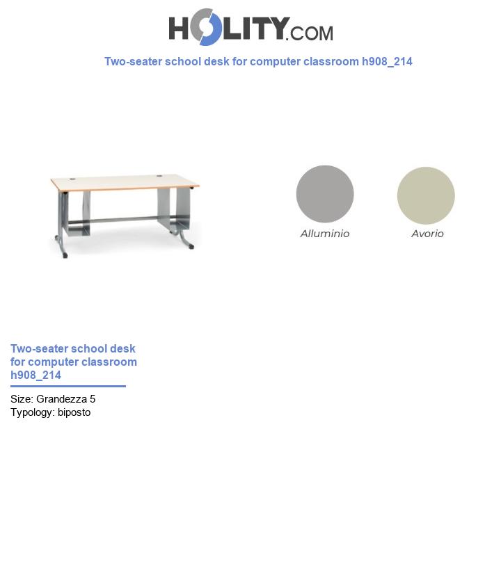 Two-seater school desk for computer classroom h908_214