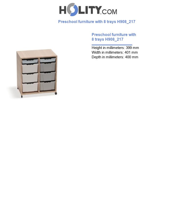Preschool furniture with 8 trays H908_217