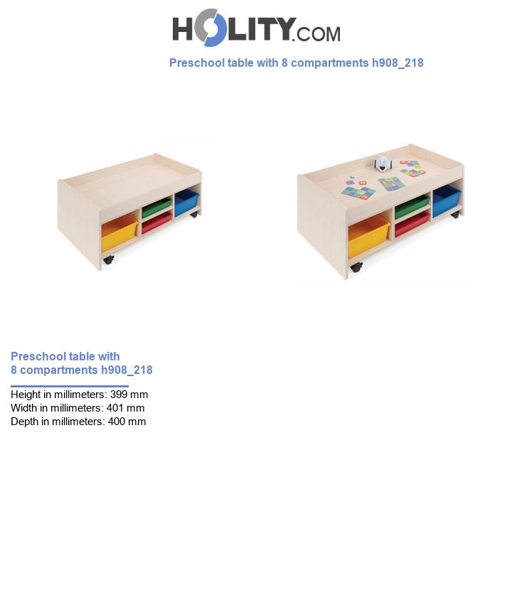 Preschool table with 8 compartments h908_218