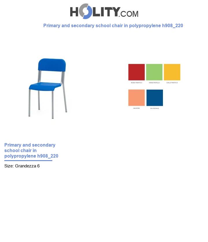 Primary and secondary school chair in polypropylene h908_220