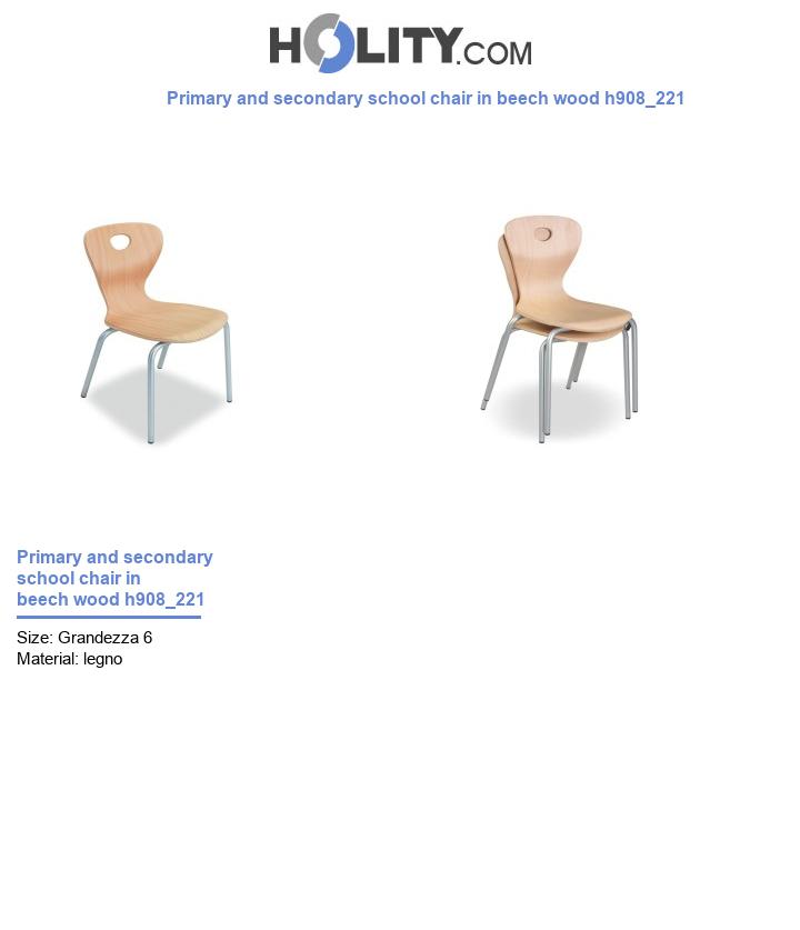 Primary and secondary school chair in beech wood h908_221