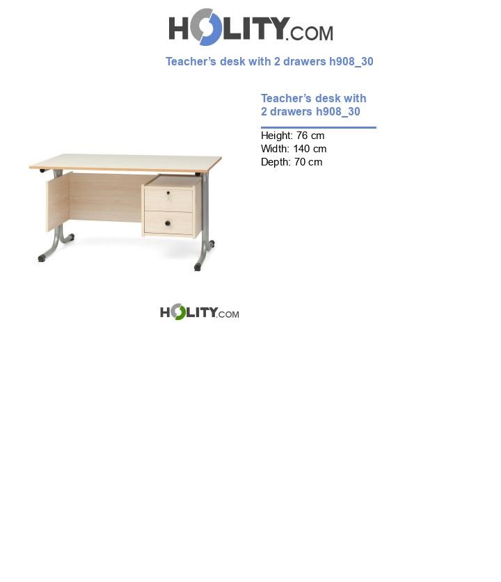 Teacher’s desk with 2 drawers h908_30