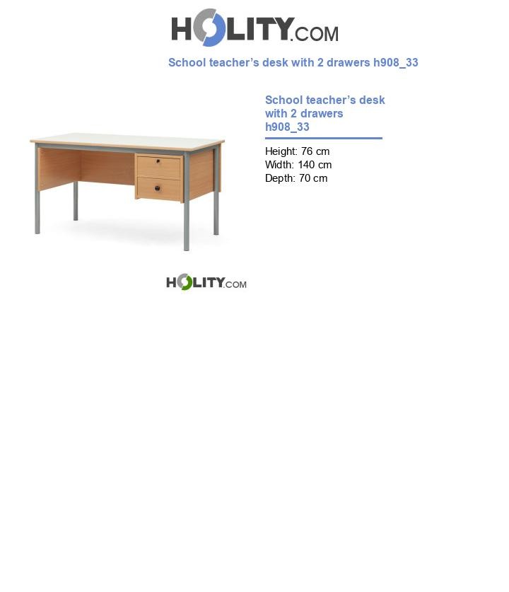 School teacher’s desk with 2 drawers h908_33