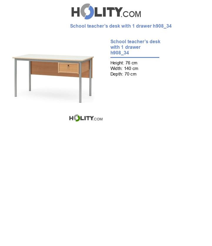 School teacher’s desk with 1 drawer h908_34