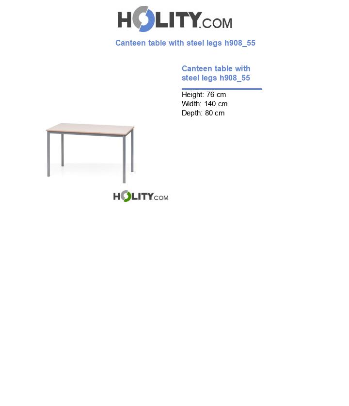 Canteen table with steel legs h908_55