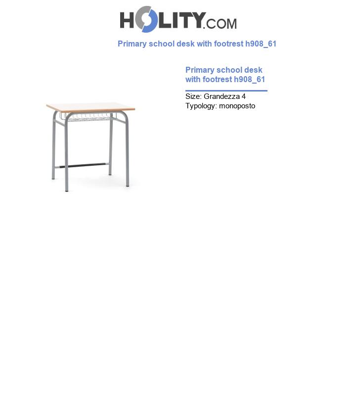 Primary school desk with footrest h908_61