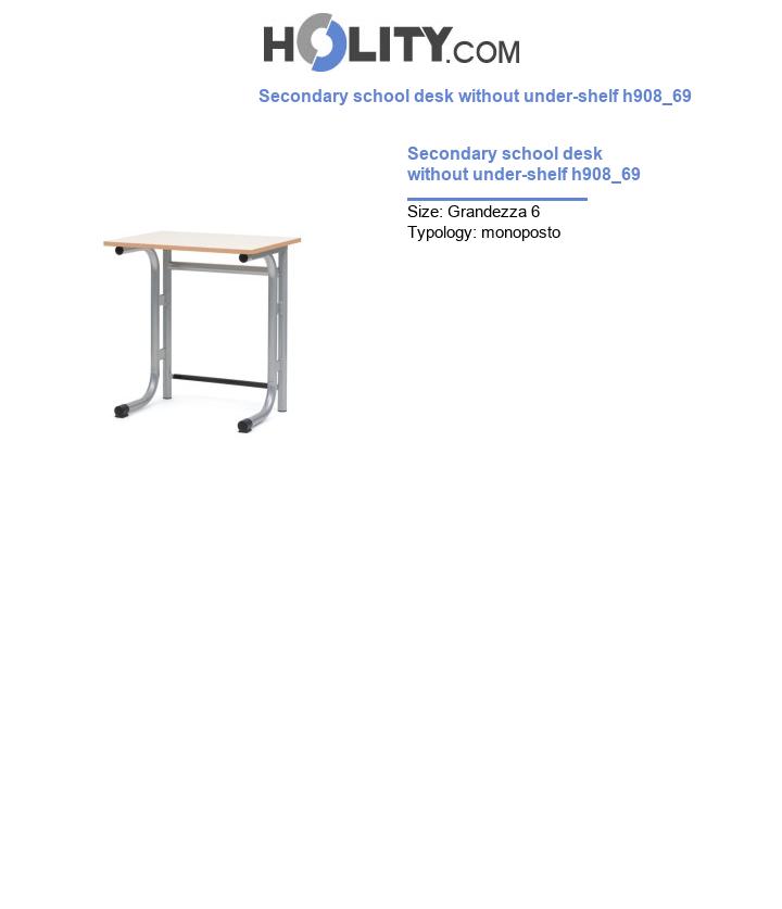 Secondary school desk without under-shelf h908_69