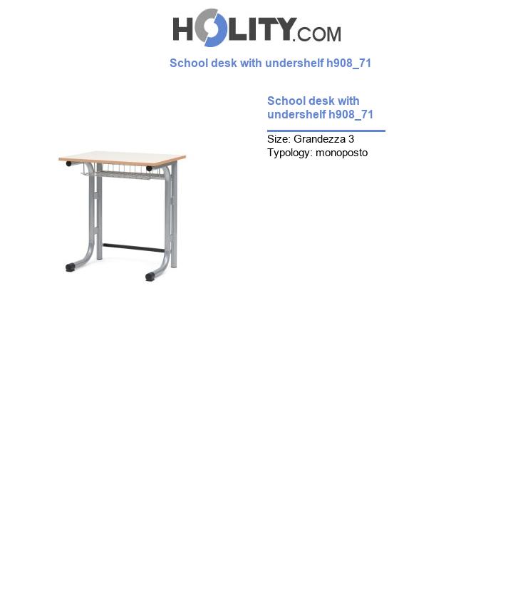 School desk with undershelf h908_71