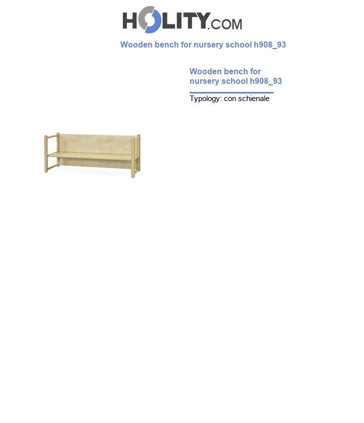 Wooden bench for nursery school h908_93
