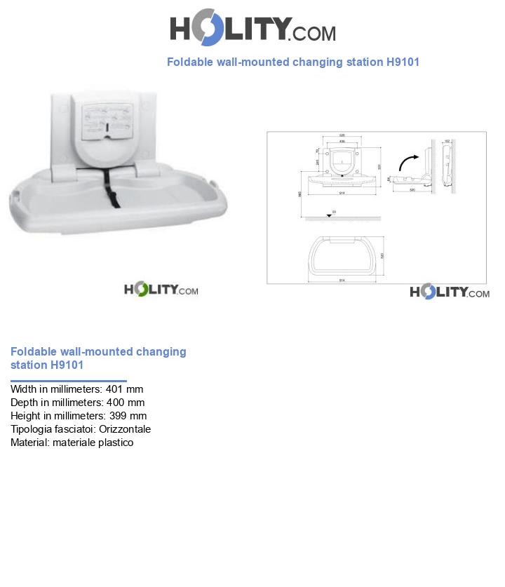 Foldable wall-mounted changing station H9101