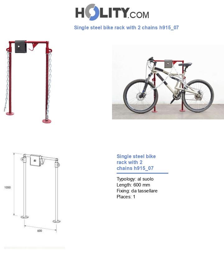 Single steel bike rack with 2 chains h915_07