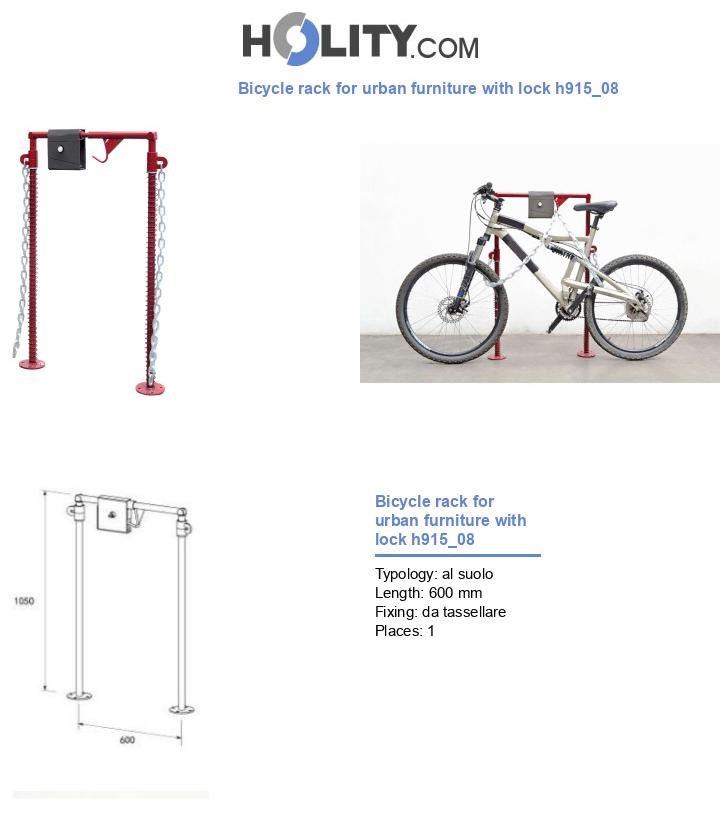 Bicycle rack for urban furniture with lock h915_08