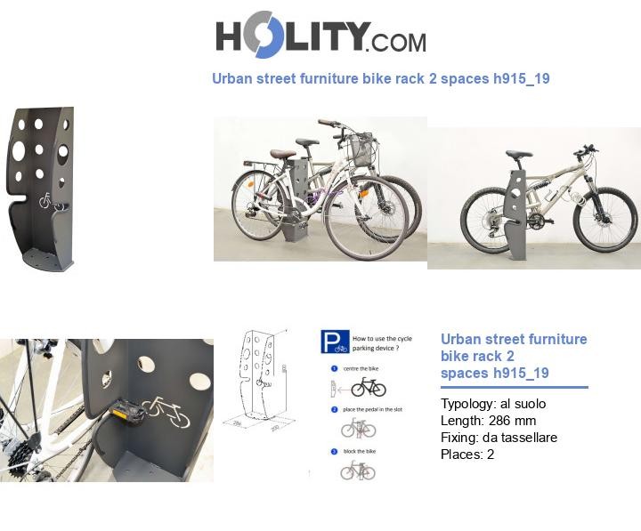 Urban street furniture bike rack 2 spaces h915_19