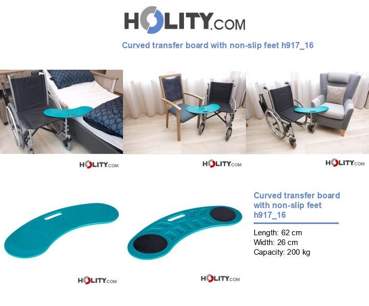 Curved transfer board with non-slip feet h917_16