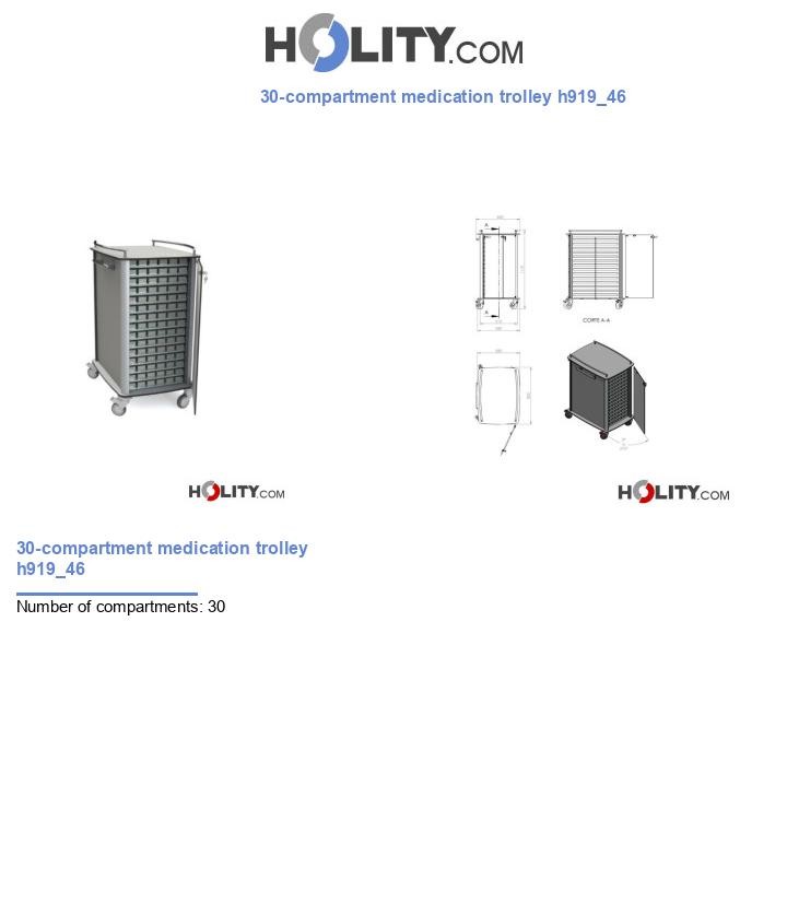30-compartment medication trolley h919_46