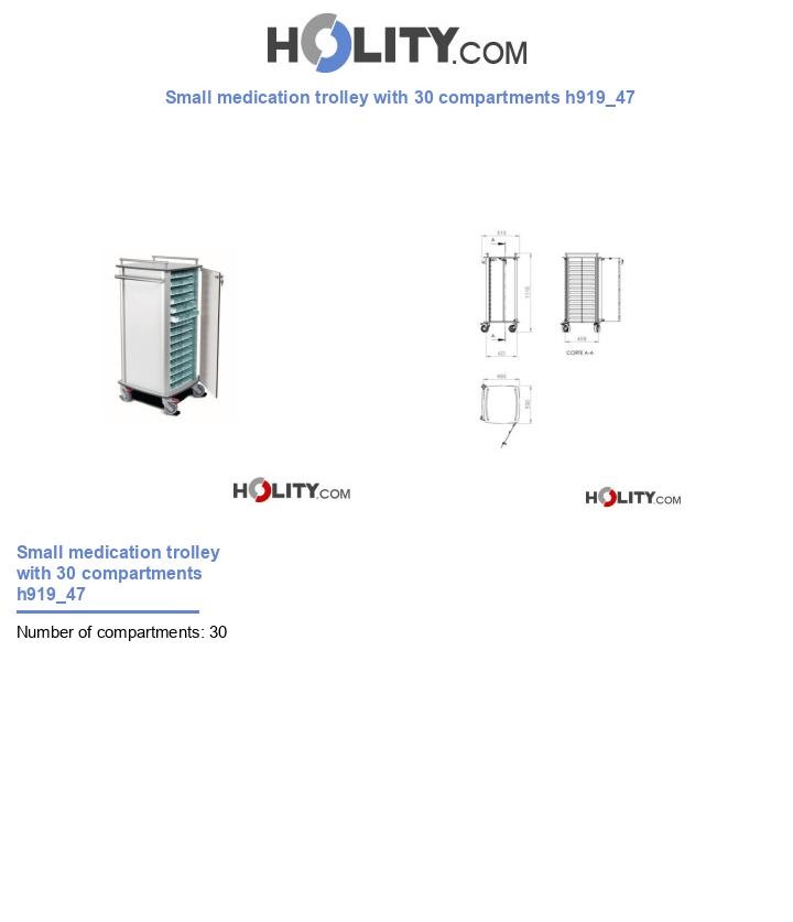 Small medication trolley with 30 compartments h919_47