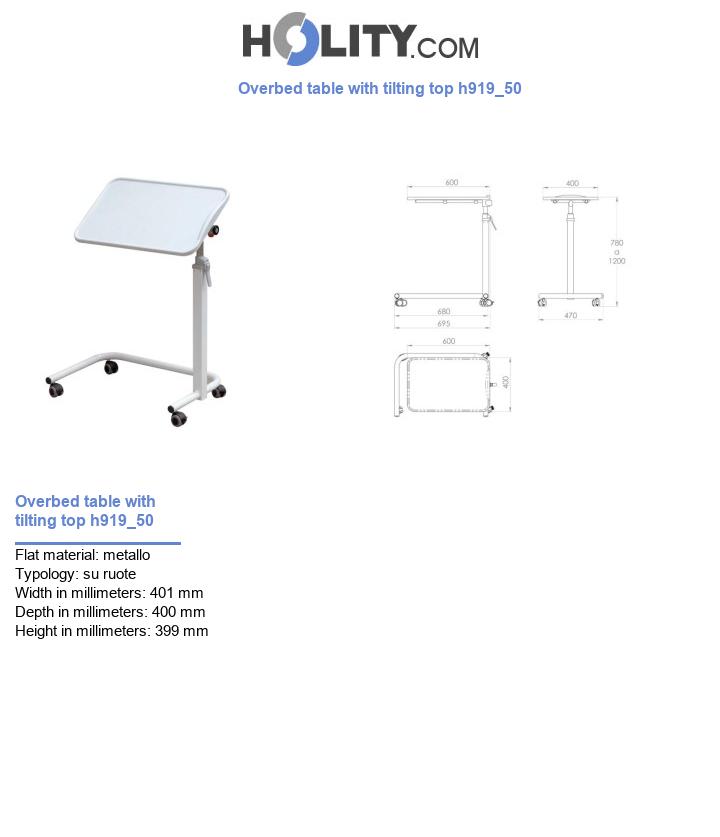 Overbed table with tilting top h919_50