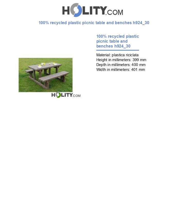 100% recycled plastic picnic table and benches h924_30