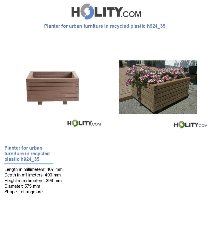 Planter for urban furniture in recycled plastic h924_35