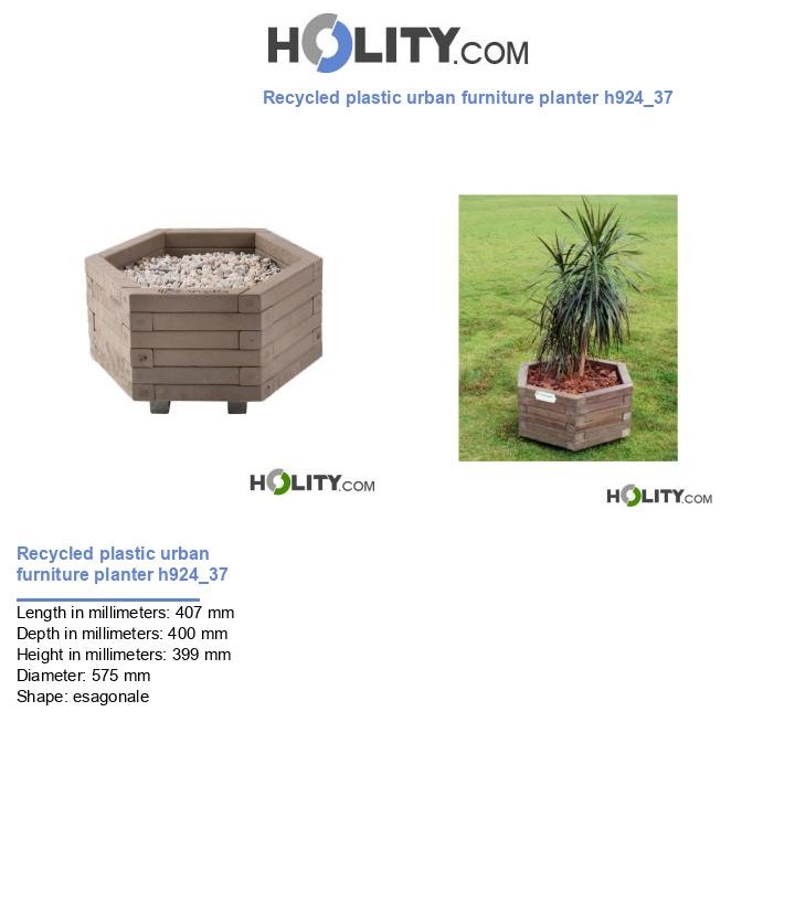 Recycled plastic urban furniture planter h924_37