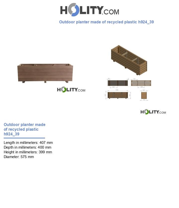 Outdoor planter made of recycled plastic h924_39