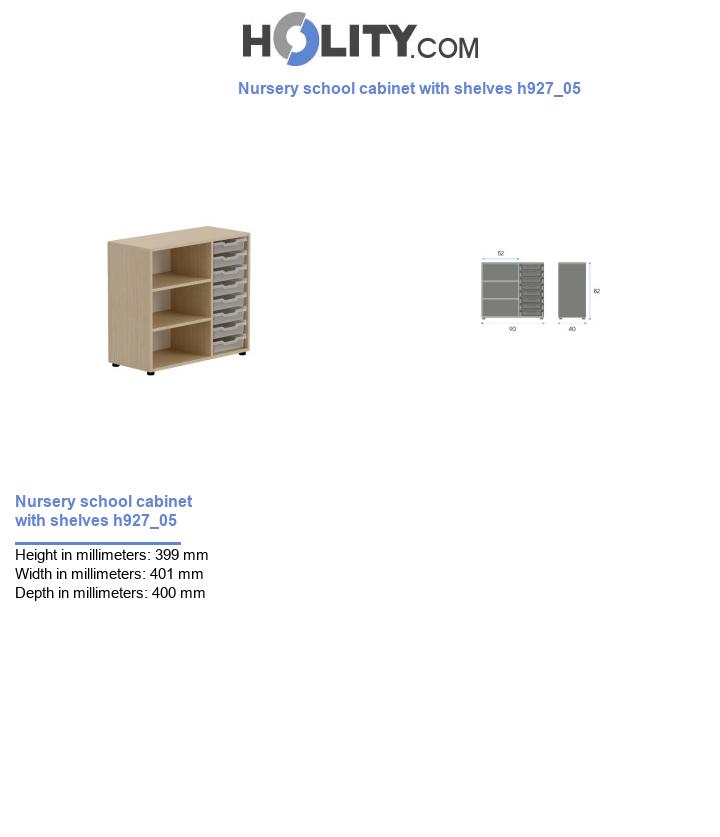 Nursery school cabinet with shelves h927_05
