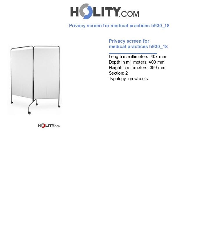 Privacy screen for medical practices h930_18
