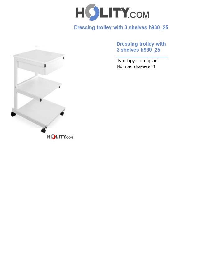Dressing trolley with 3 shelves h930_25