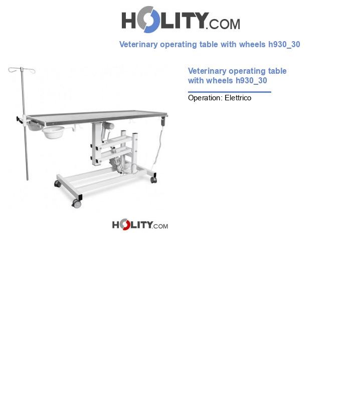 Veterinary operating table with wheels h930_30