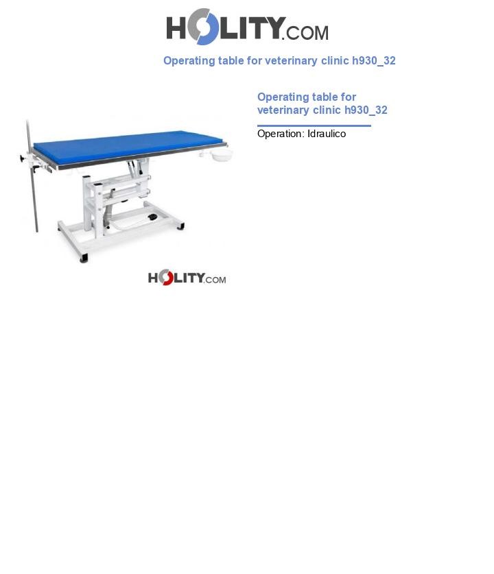 Operating table for veterinary clinic h930_32