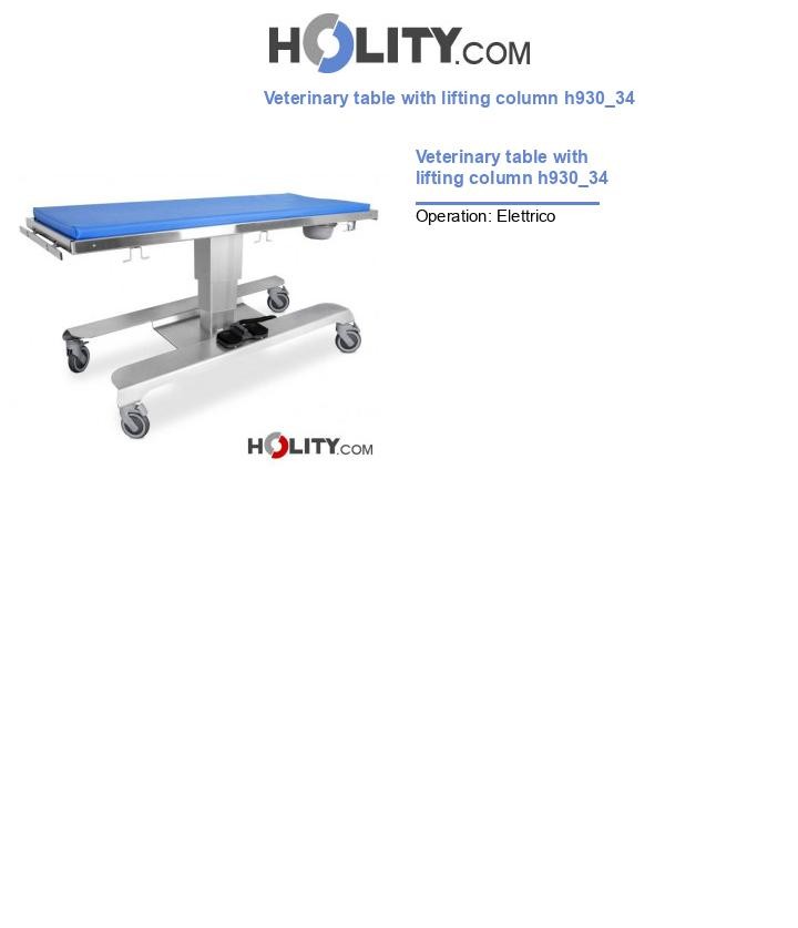 Veterinary table with lifting column h930_34