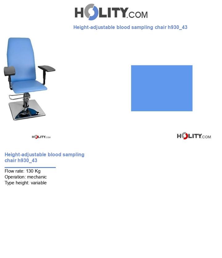 Height-adjustable blood sampling chair h930_43