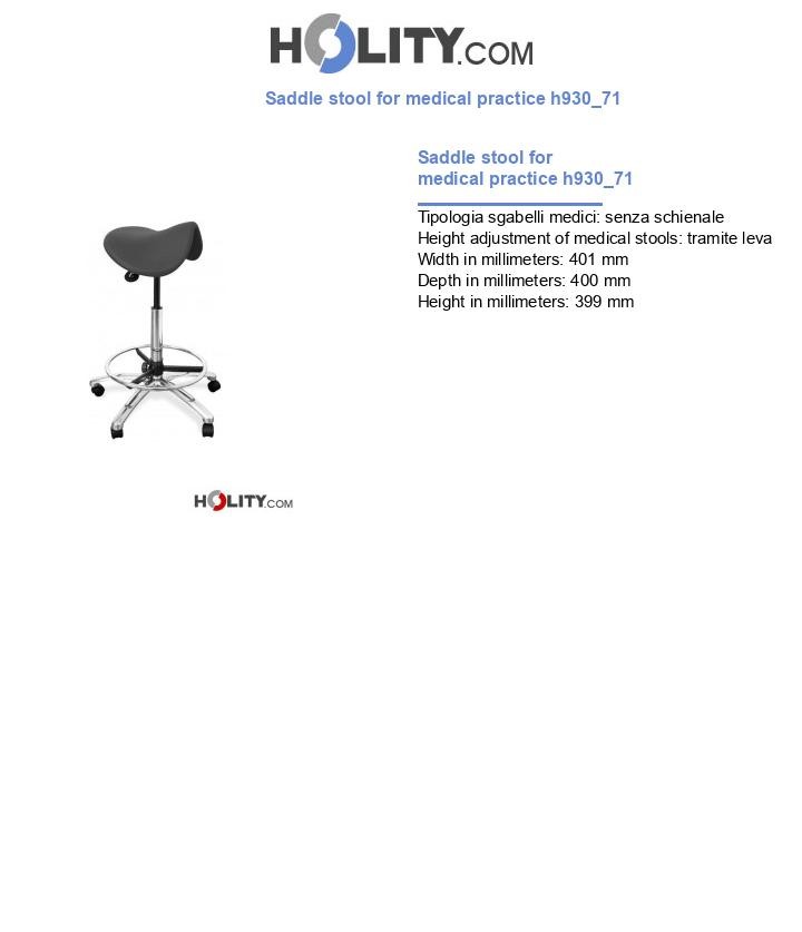 Saddle stool for medical practice h930_71