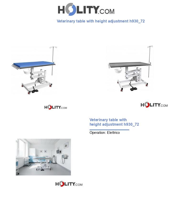 Veterinary table with height adjustment h930_72