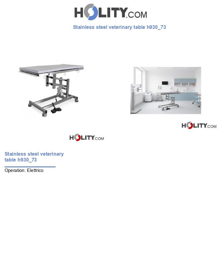Stainless steel veterinary table h930_73