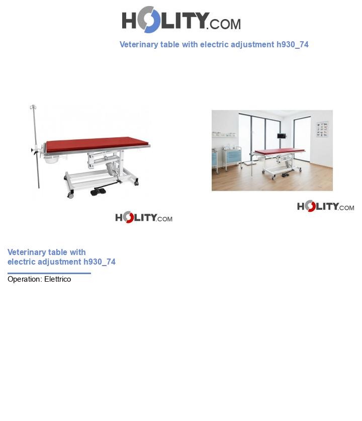 Veterinary table with electric adjustment h930_74
