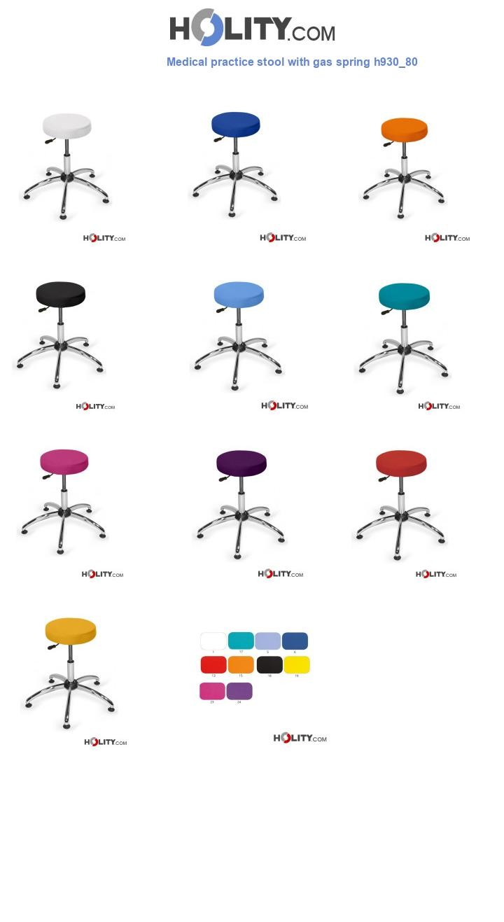 Medical practice stool with gas spring h930_80
