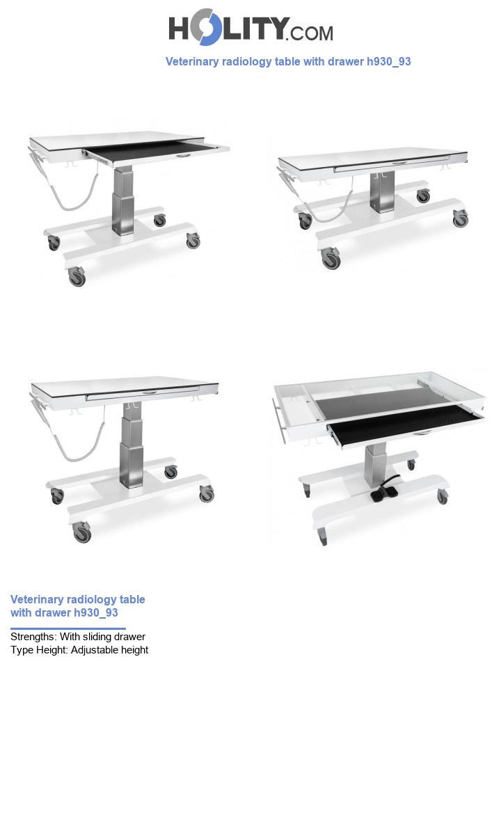 Veterinary radiology table with drawer h930_93