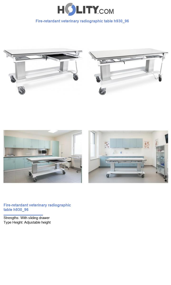 Fire-retardant veterinary radiographic table h930_96
