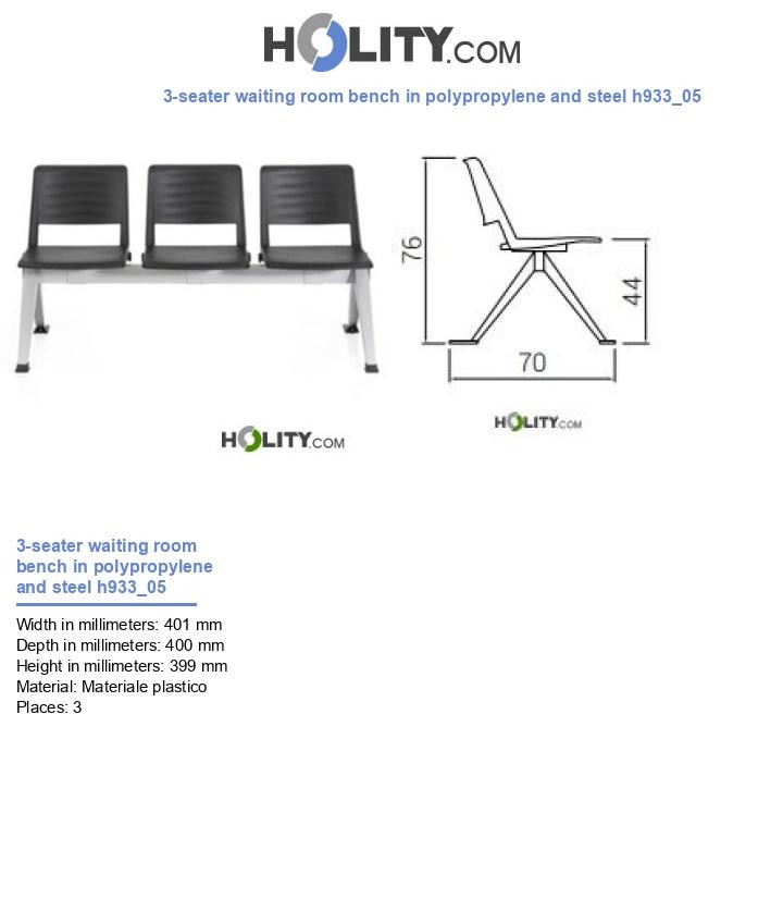 3-seater waiting room bench in polypropylene and steel h933_05