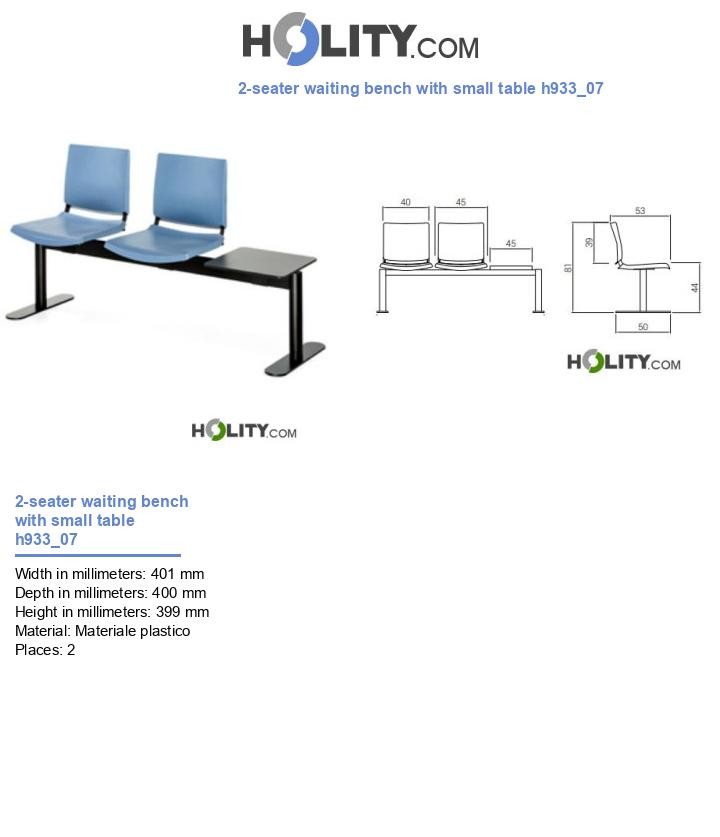 2-seater waiting bench with small table h933_07