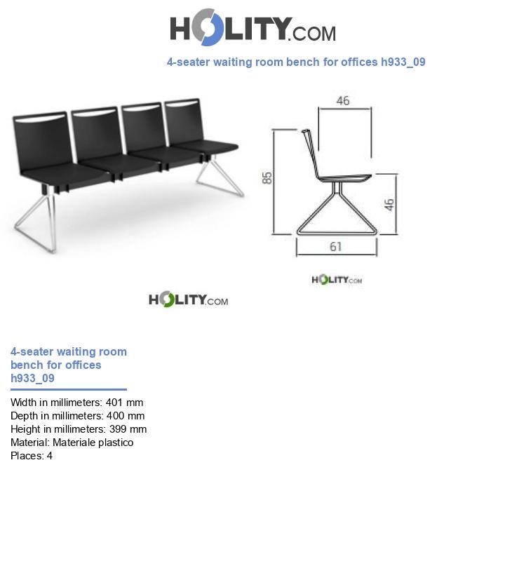 4-seater waiting room bench for offices h933_09