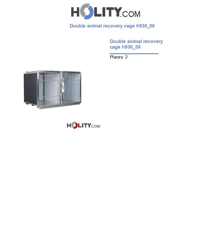 Double animal recovery cage h938_08